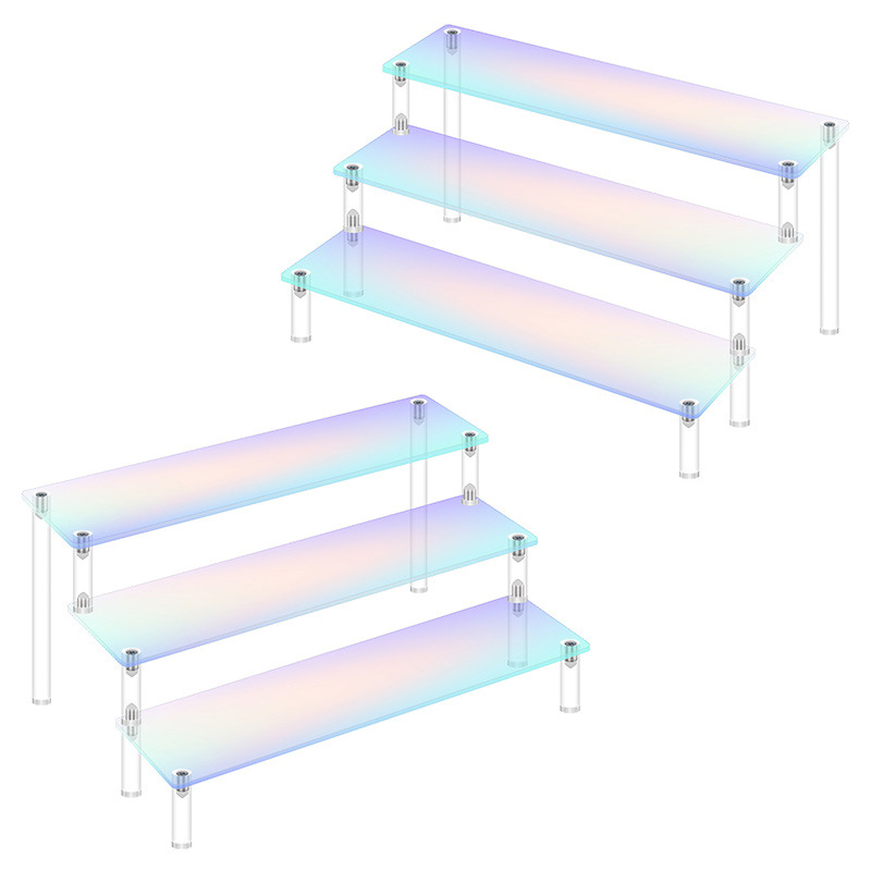 Perfume Fragrance Holder - 1-5 Tier Iridescent Acrylic Display Risers